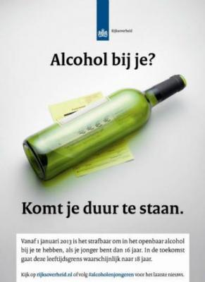 Jongeren met alcohol onder de 16 strafbaar 
